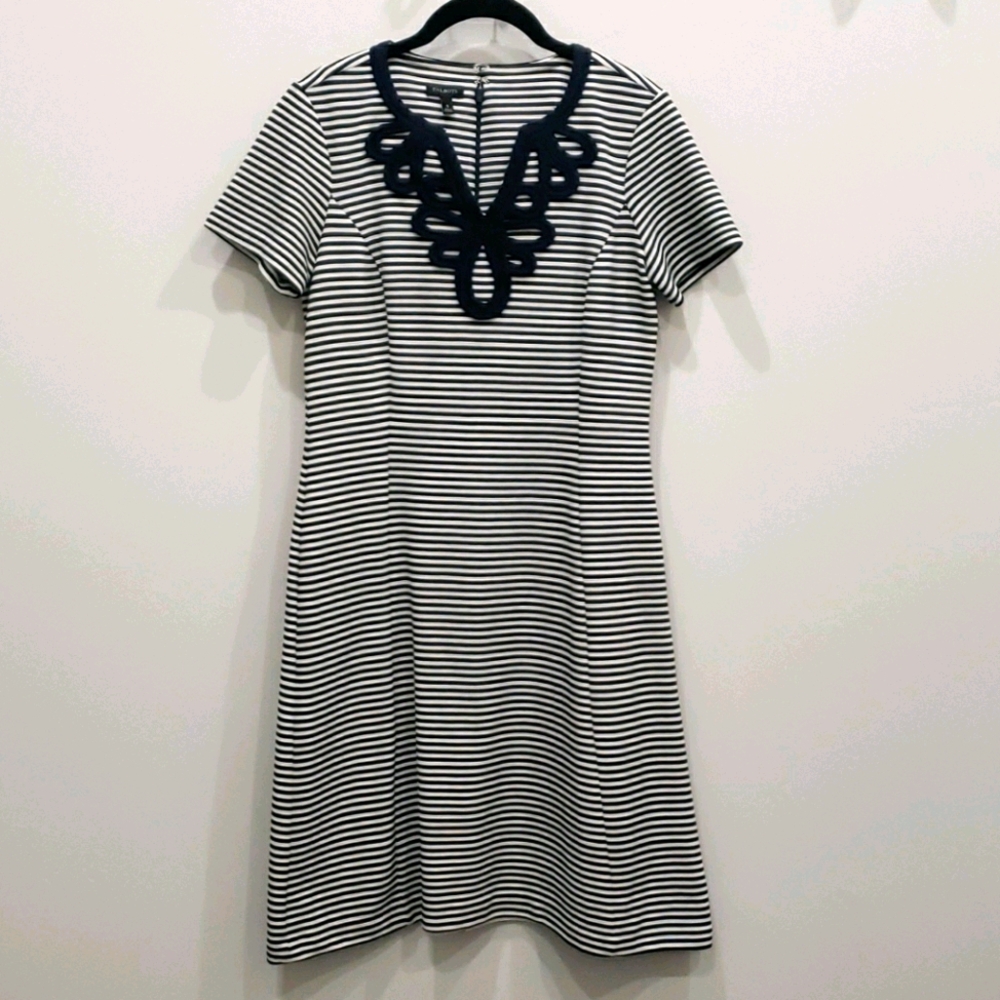 Talbots Navy/White Stripe Dress